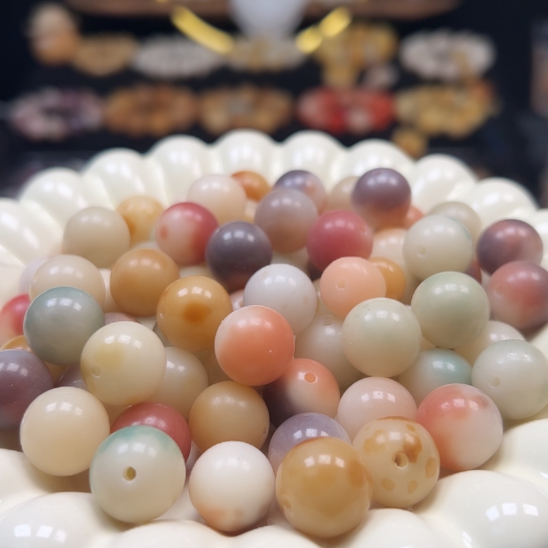 菩提根/象牙果手串卡14➕非料多宝花皮圆110颗