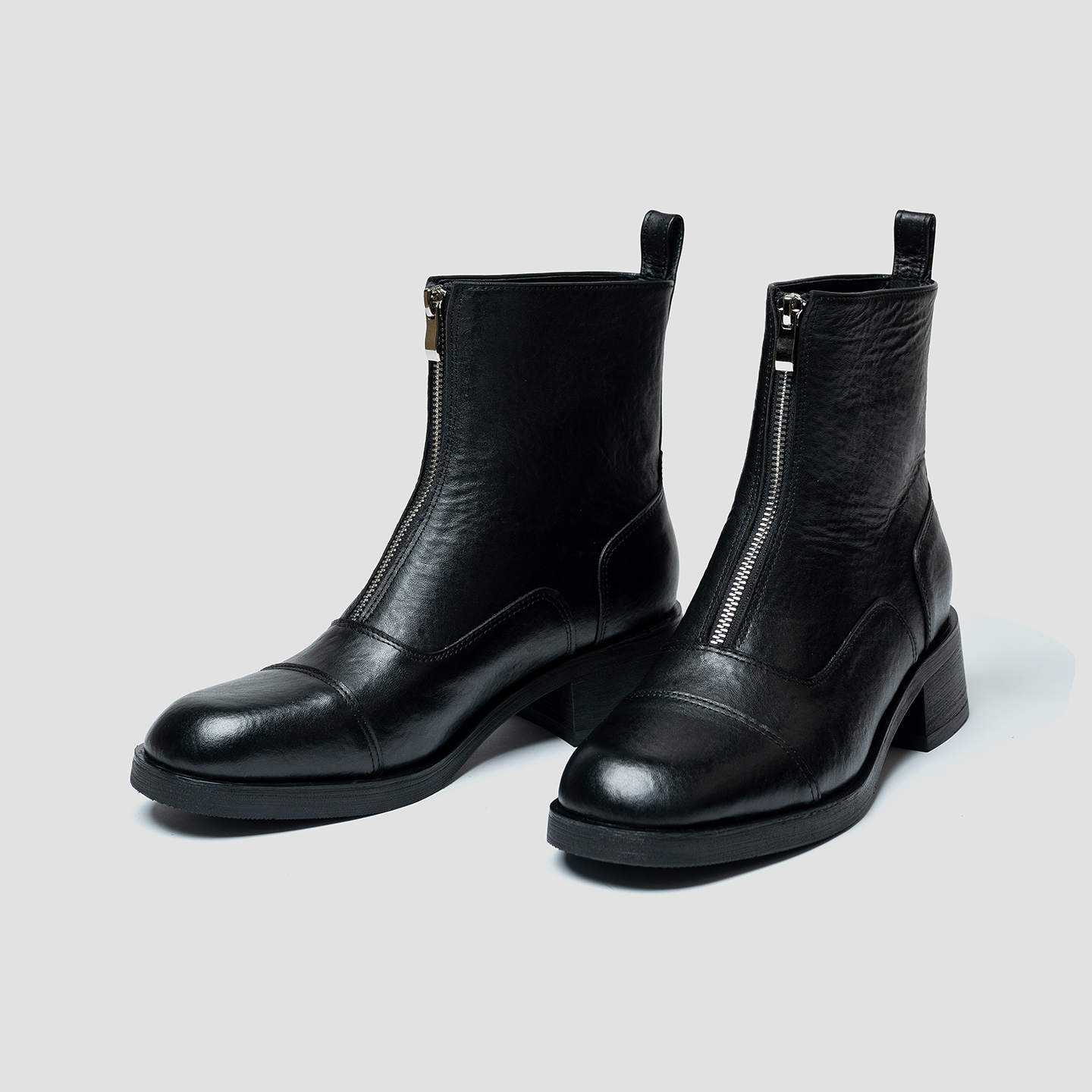 高跟鞋先生sir 马皮痞帅马丁靴男款靴子2025新款增高跟靴前拉链潮