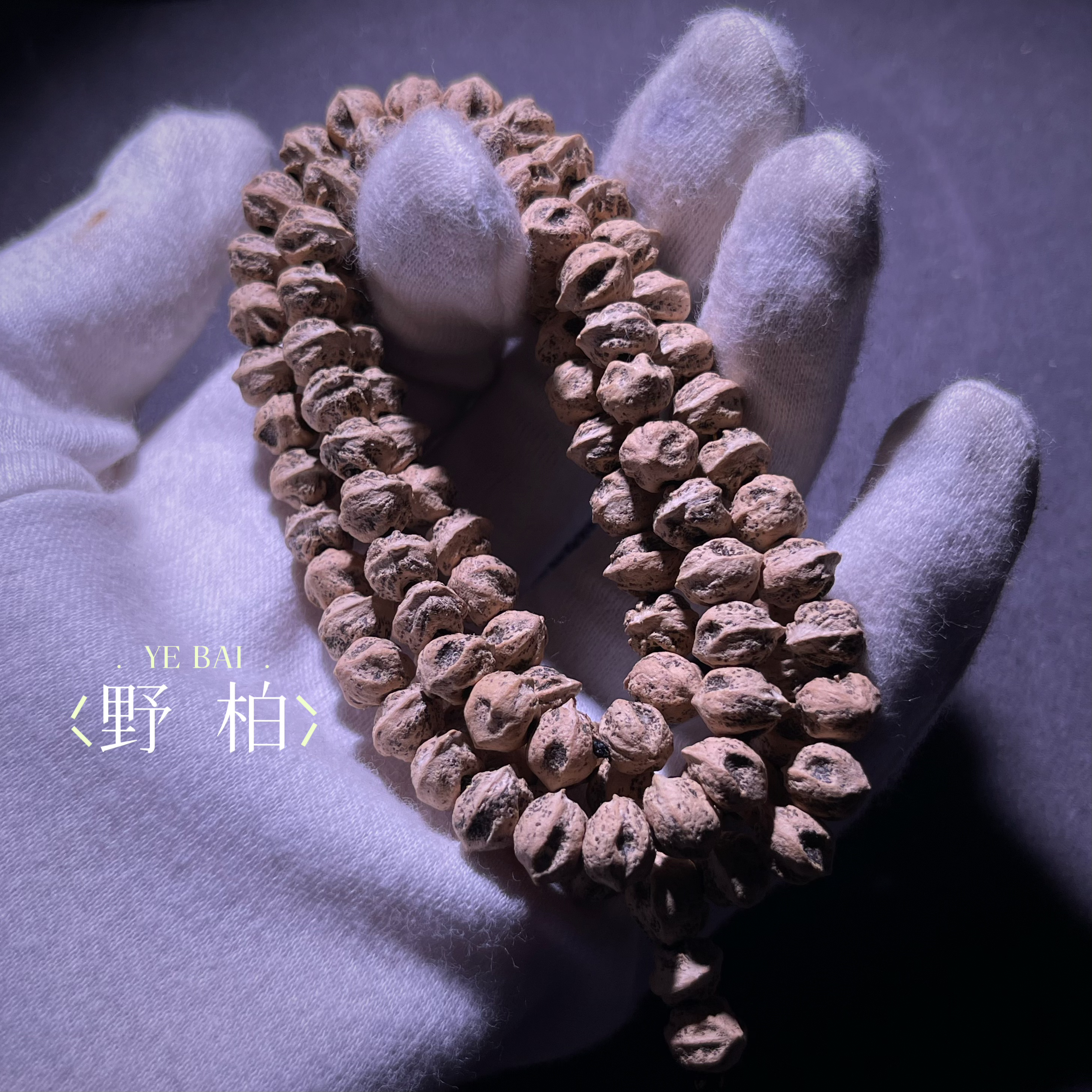 野柏 YEBAI （Y32）深坑鬼脸纯原装白牙横打热振柏香籽108长串