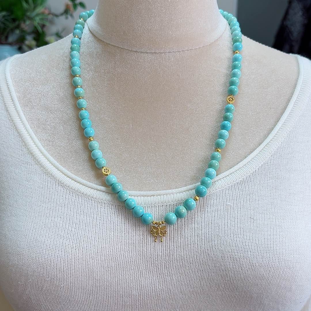 绿松石18K金镶嵌珠宝奇石