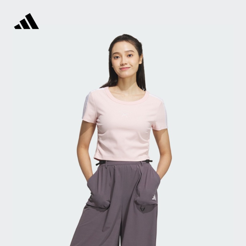 阿迪达斯官方 欧若风休闲短袖T恤女轻运动adidas JY7650
