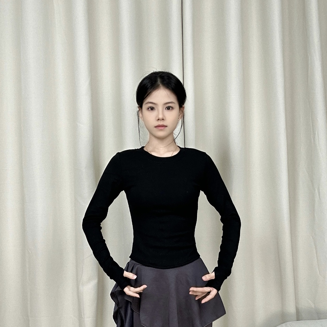 新款现代舞形体练功服长袖健身瑜伽日常圆领外穿上衣中国舞舞蹈服