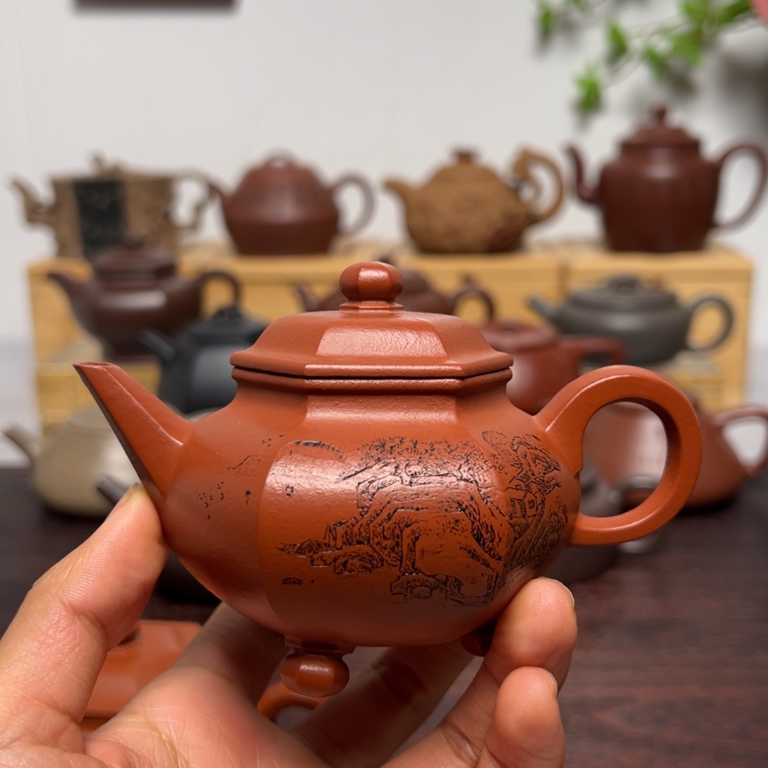 澄***岚紫砂茶壶130cc 全手工六方