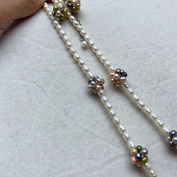 淡水珍珠胸饰银S925镶嵌