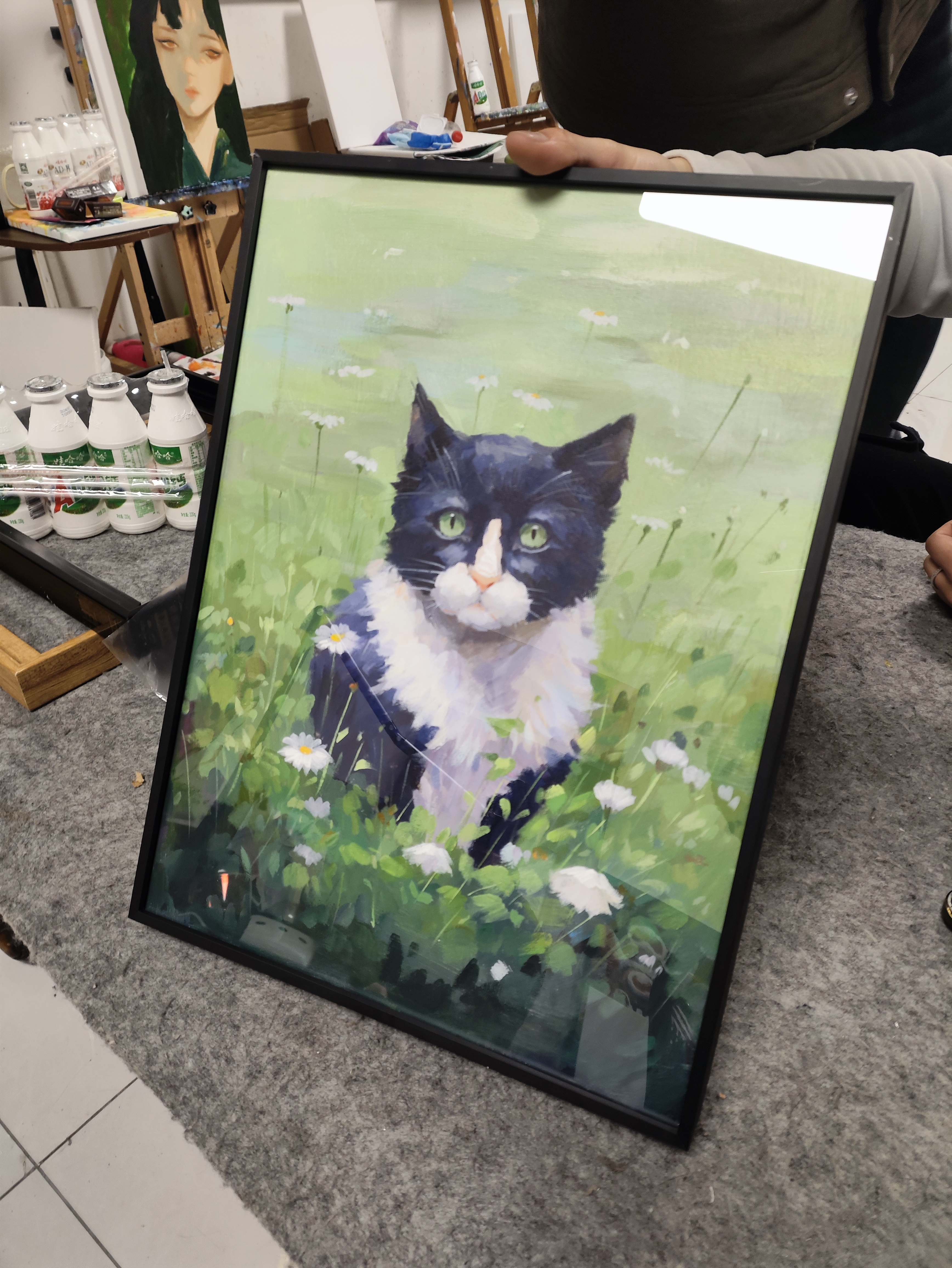 奶牛猫猫装饰画q