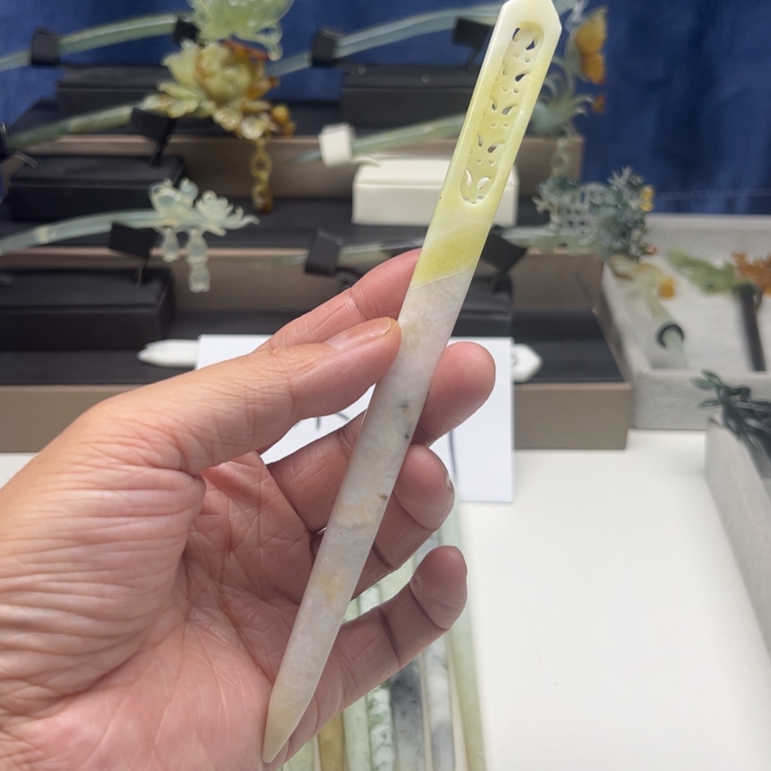 蛇纹石玉未镶嵌福利发簪