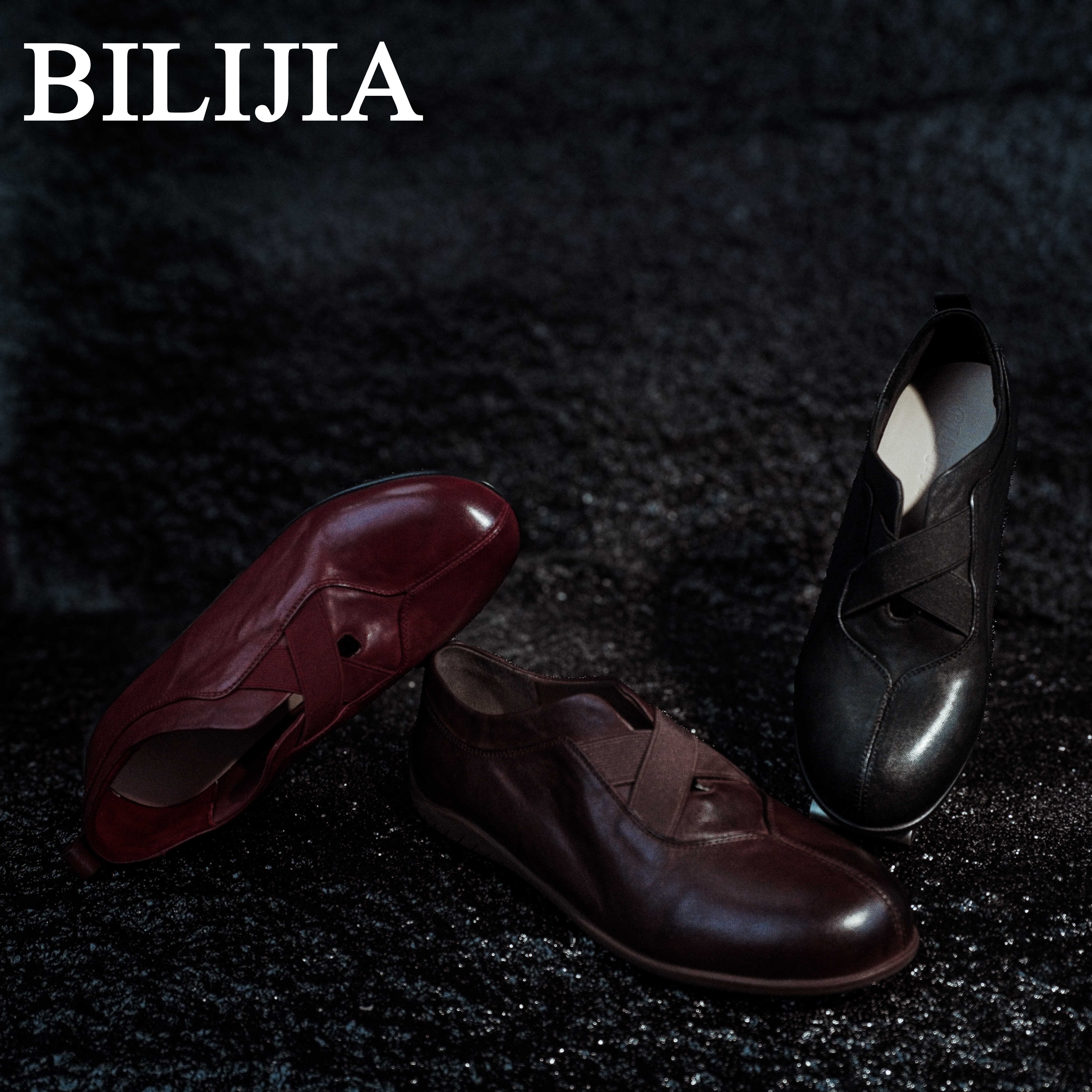 【BILIJIA】复古水洗牛皮芭蕾舞鞋绑带平底柔软舒适女鞋BLD025