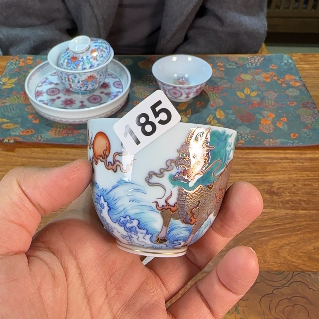 冉月观隐新斗彩茶器