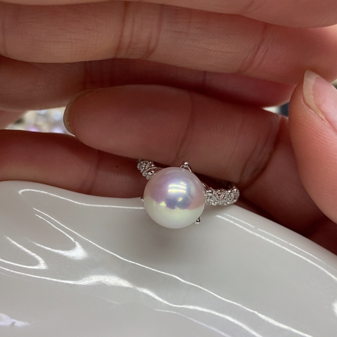 淡水珍珠戒指银S925镶嵌