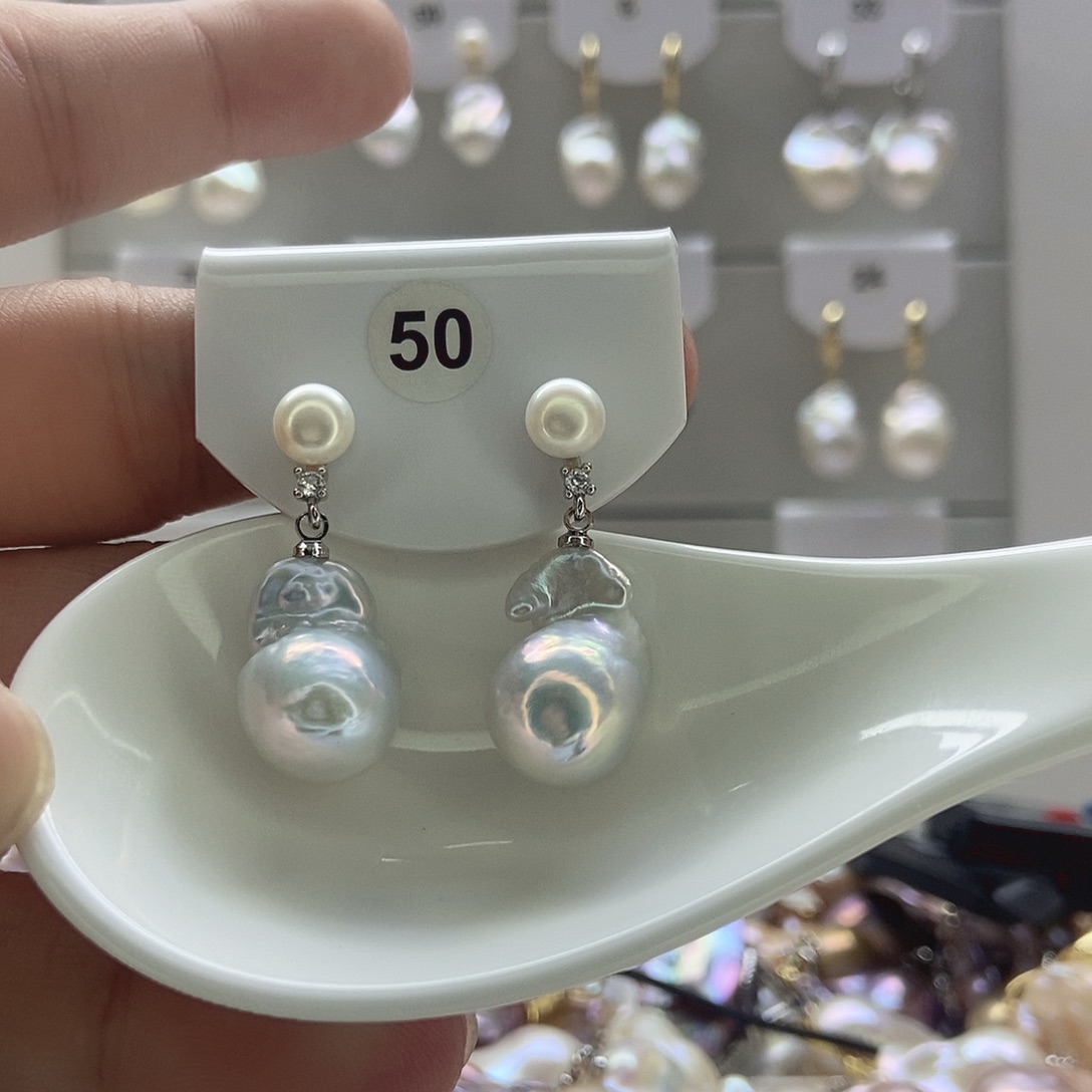 m***j颈饰淡水珍珠银S925镶嵌50