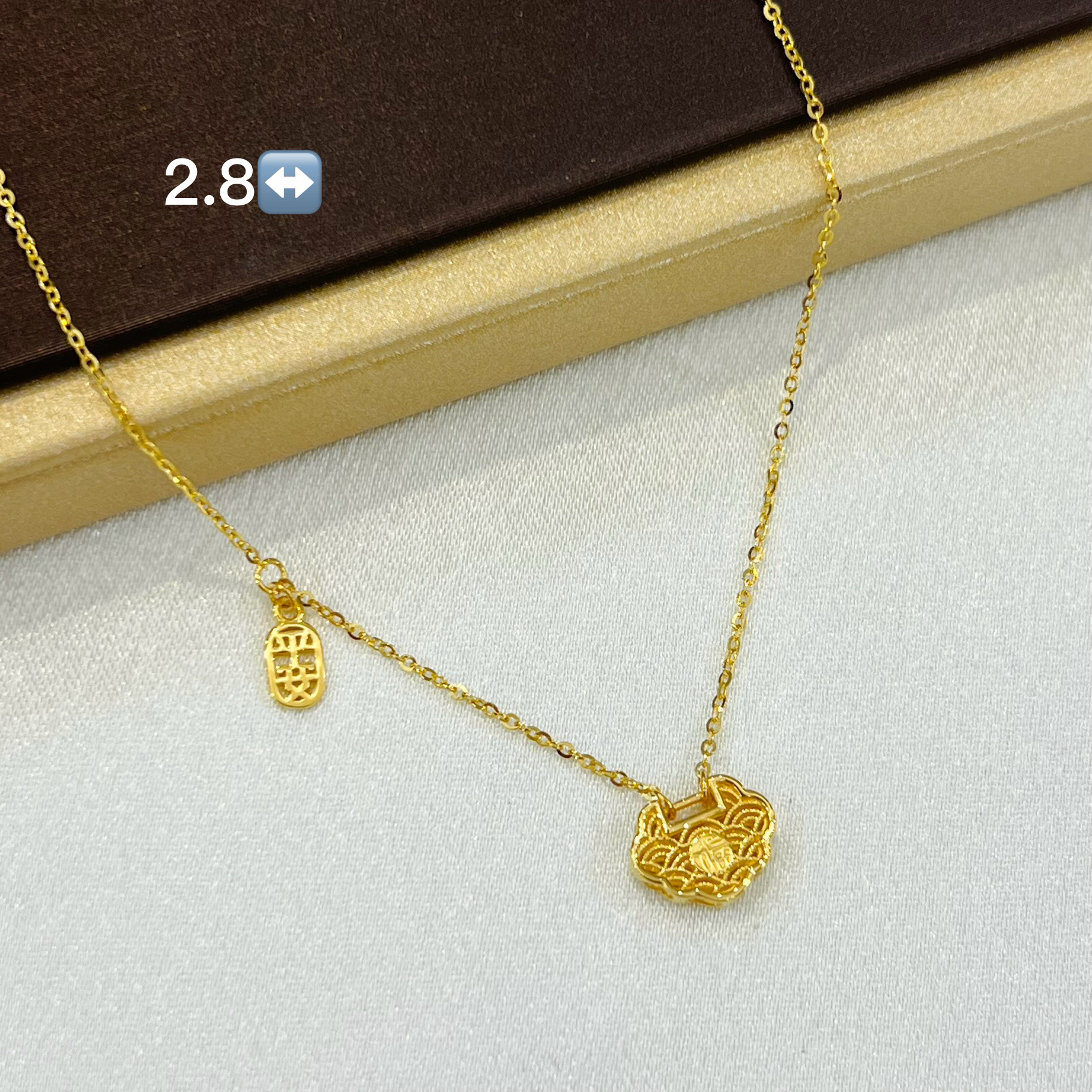 足金999国风祥云平安锁套链女士时尚百搭项链