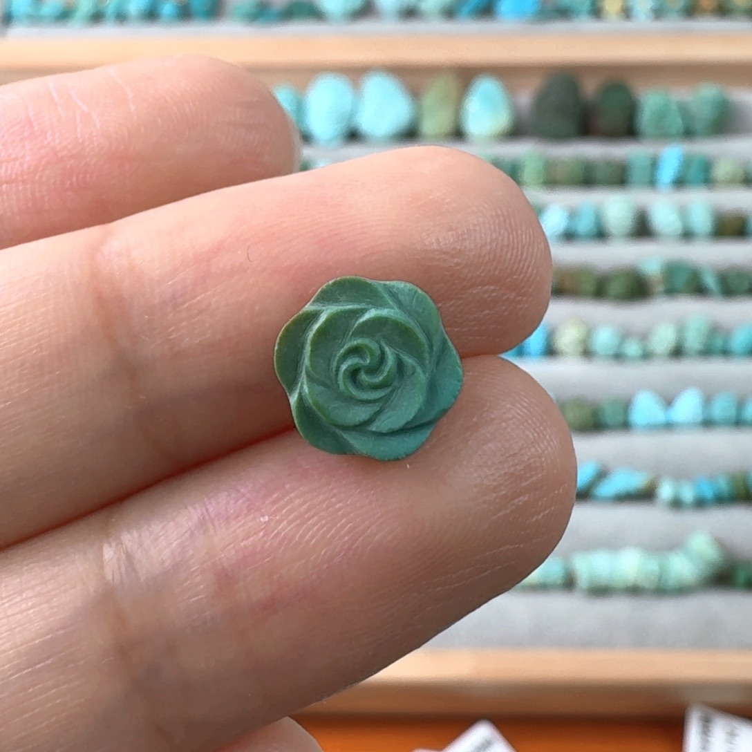 未镶嵌绿松石珠宝奇石山茶花