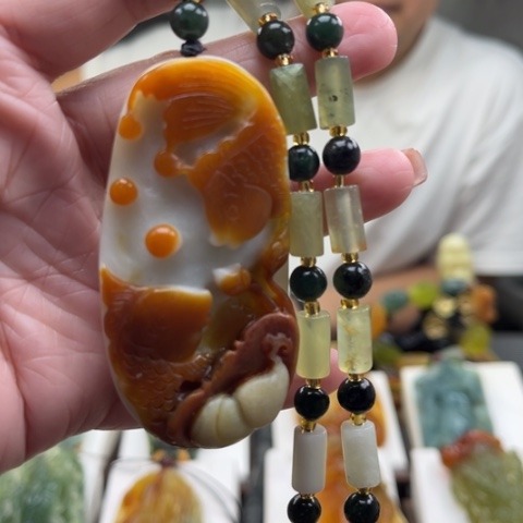 岫玉未镶嵌挂件挂件