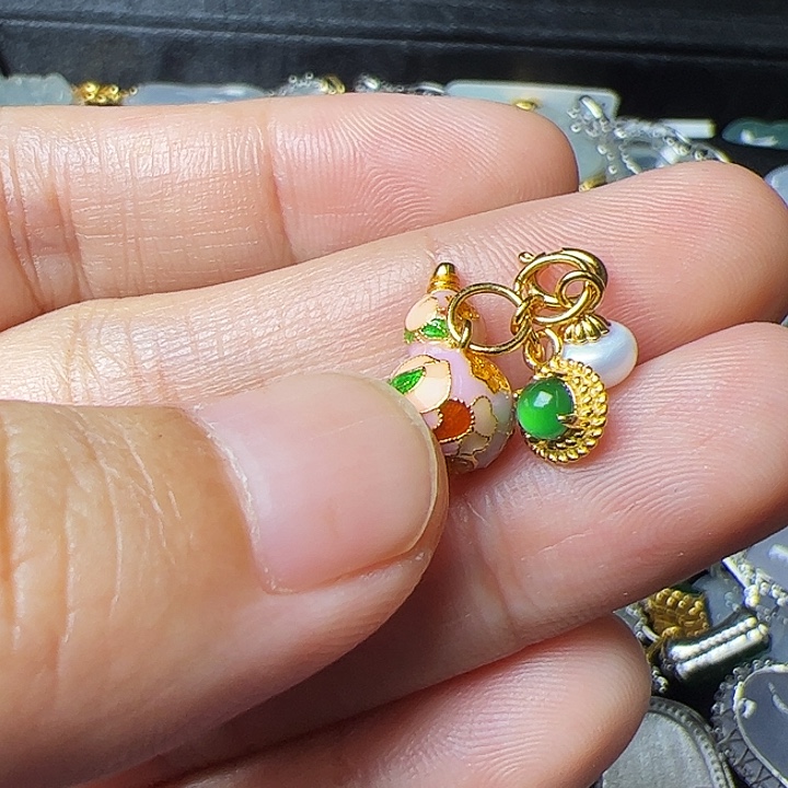 翡翠银S925镶嵌吊坠(不含链)