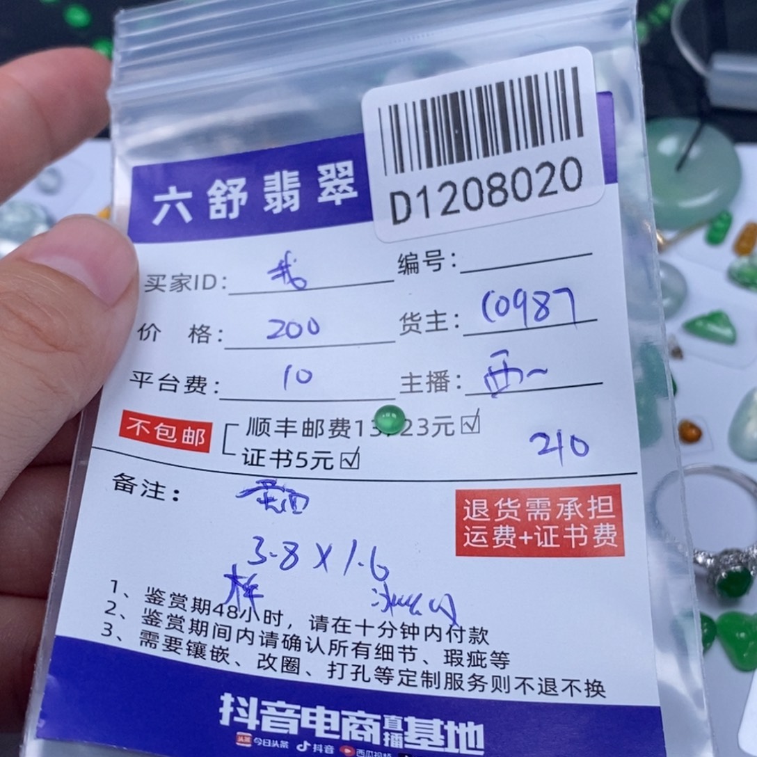 我***谁翡翠未镶嵌吊坠(不含链)D1208020