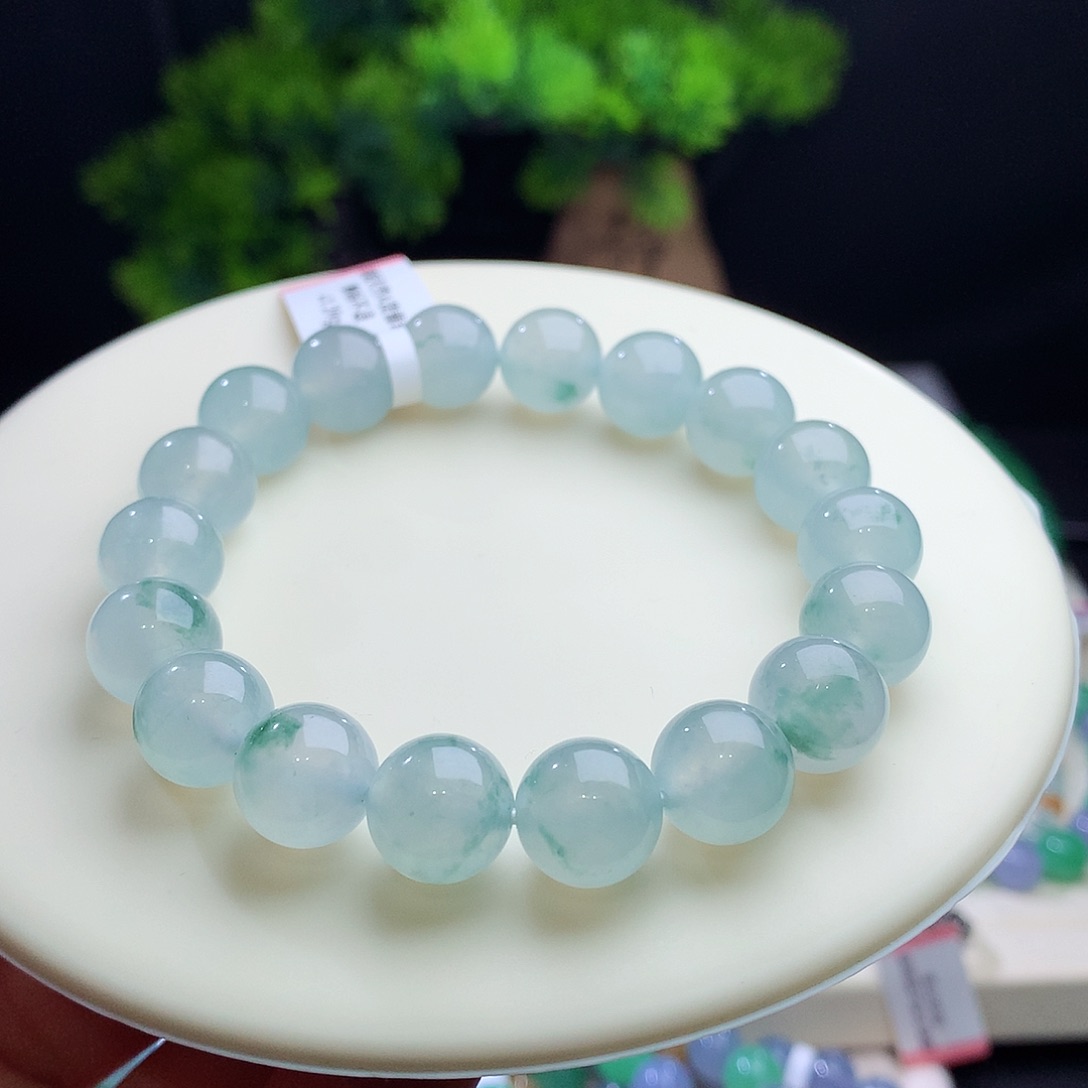 未镶嵌手串翡翠卡11mm正冰冰胶飘花