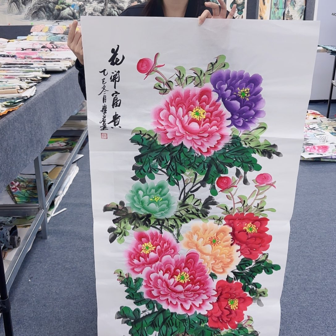 国画作品小姐姐放漏中