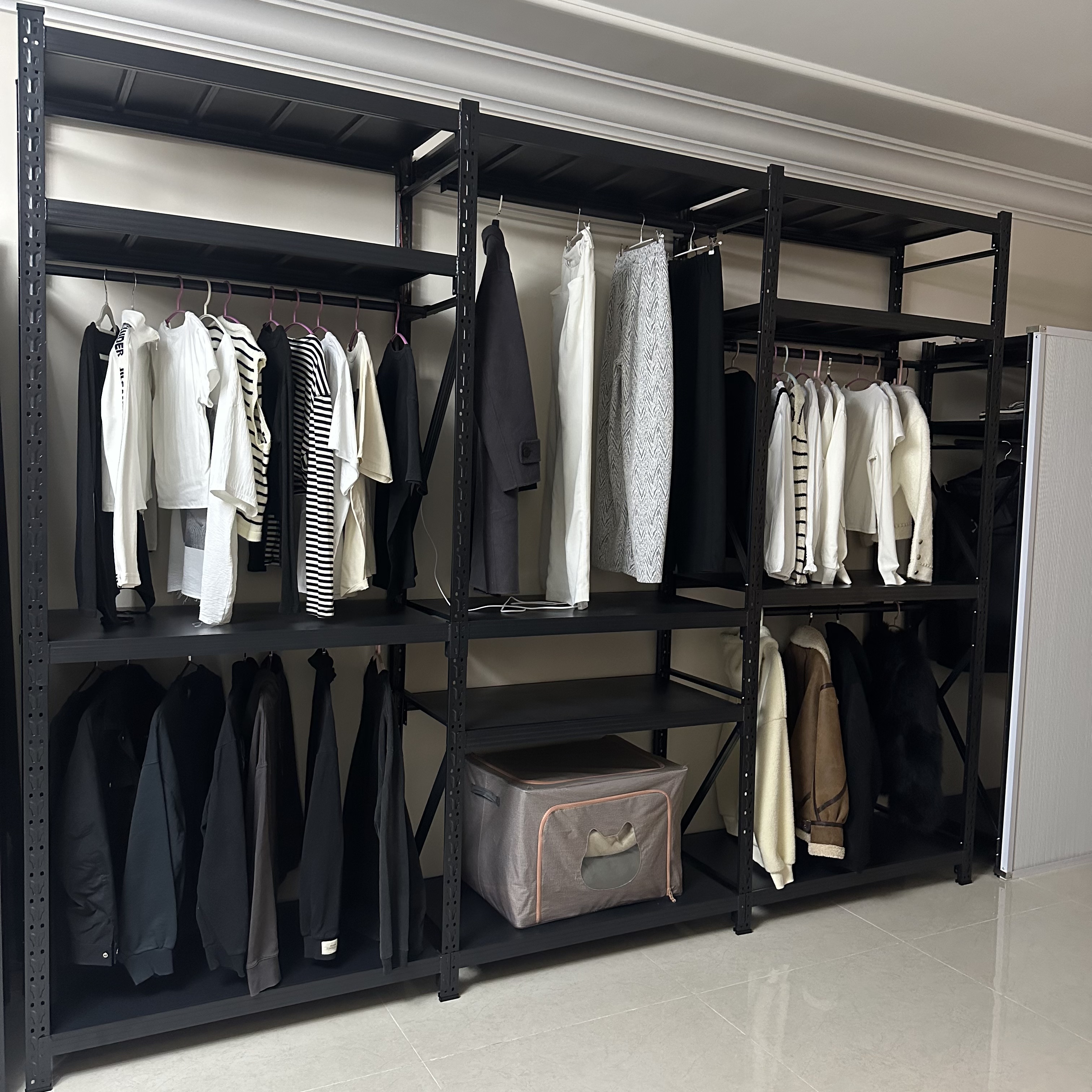 加高2.38米主播同款二改三货架式衣柜家用衣帽架组合衣橱