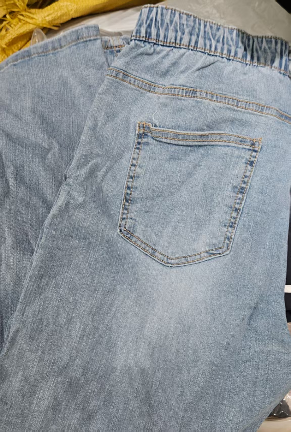 【奈野喜】韩国正品代购/浅色松紧腰牛仔裤【NO退NO换】