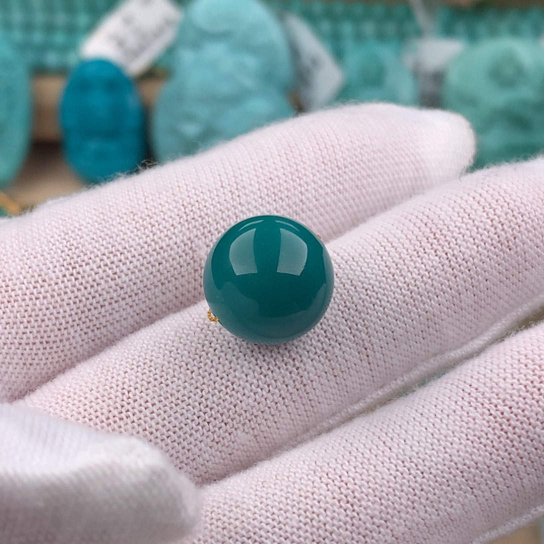 绿松石配饰未镶嵌圆珠卡12.3