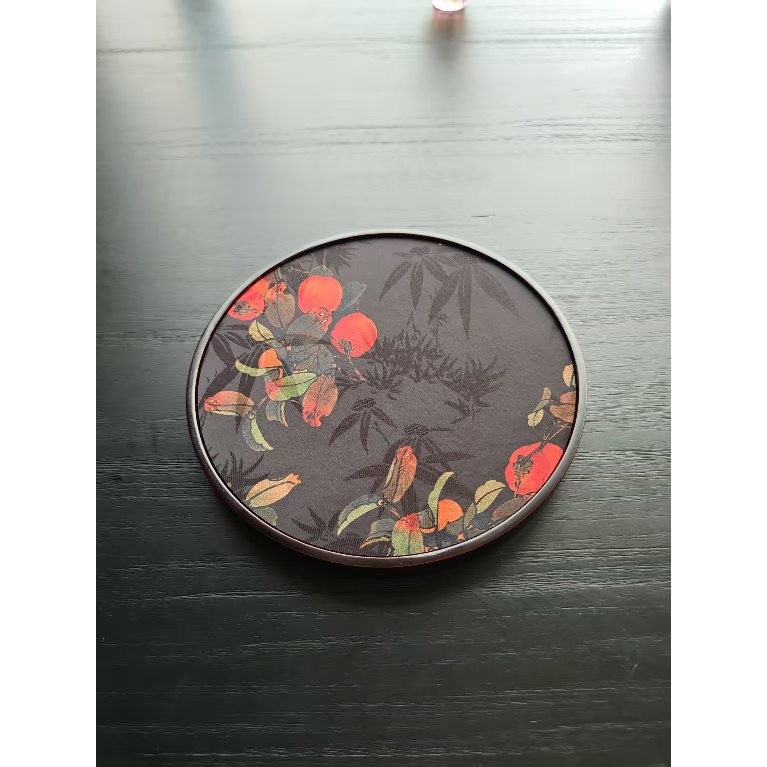 柿柿如意双面圆形壶承茶具（23cm)