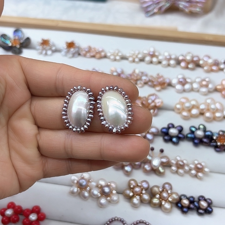 淡水珍珠发饰银S925镶嵌
