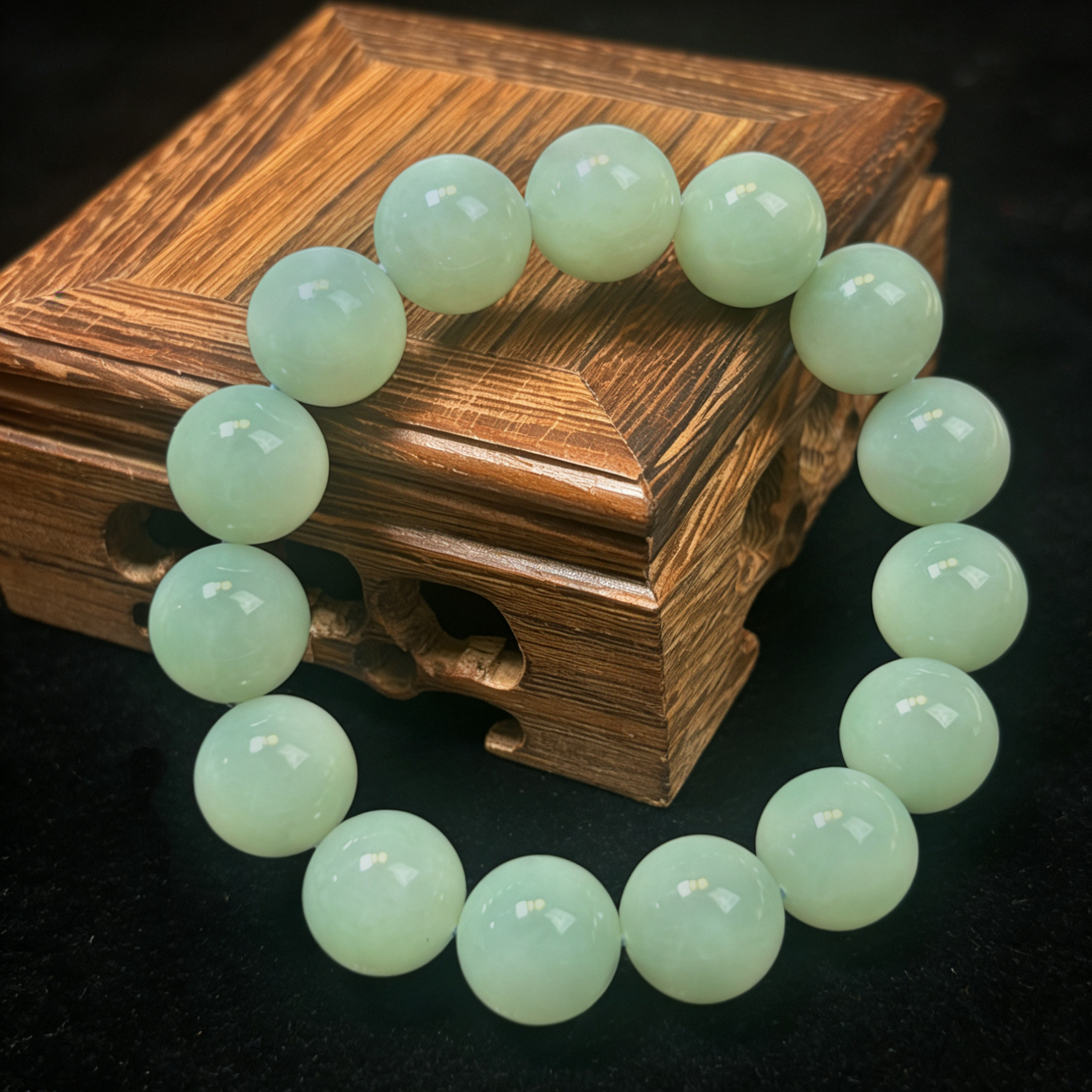 【福元】和田玉且末蓝手串14mm