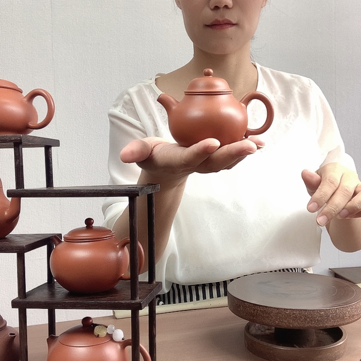 松***庄茶壶紫砂原矿赵庄朱泥潘壶