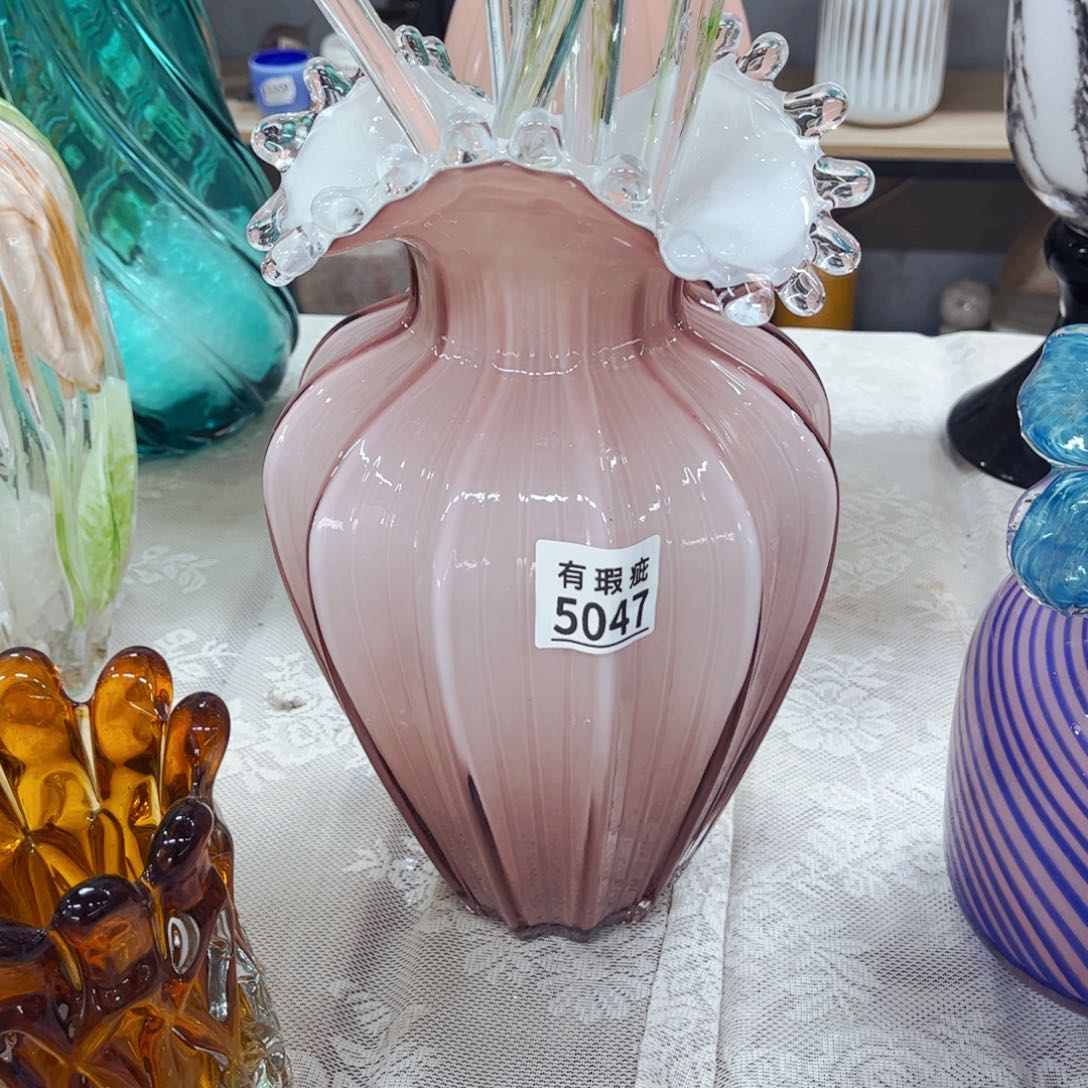 5047水滴花瓶， 家悦琉璃花瓶微瑕