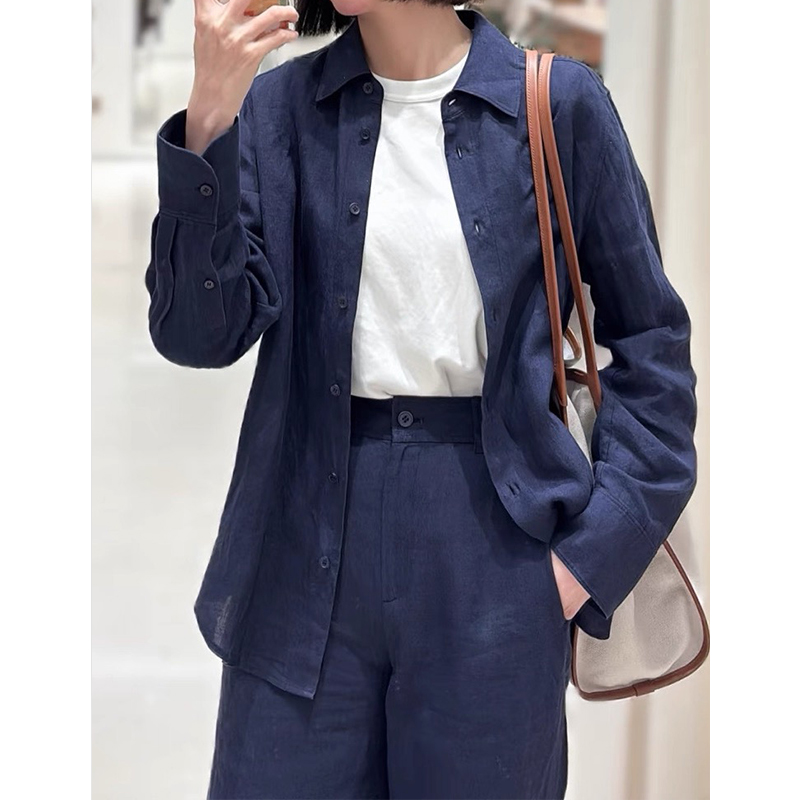 原单非市面货！“小禾亚麻”平纹长袖衬衫 324