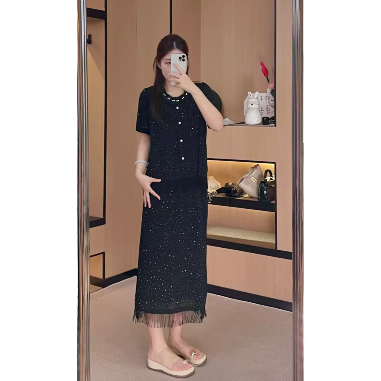 胖大大微胖定制~小香风短袖女夏季流苏半身裙欧货大码女装SHZ282