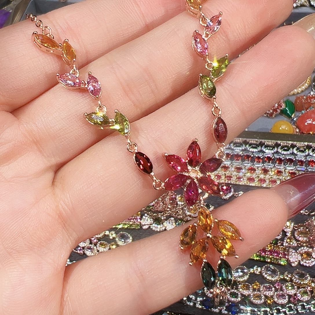 银S925镶嵌吊坠碧玺