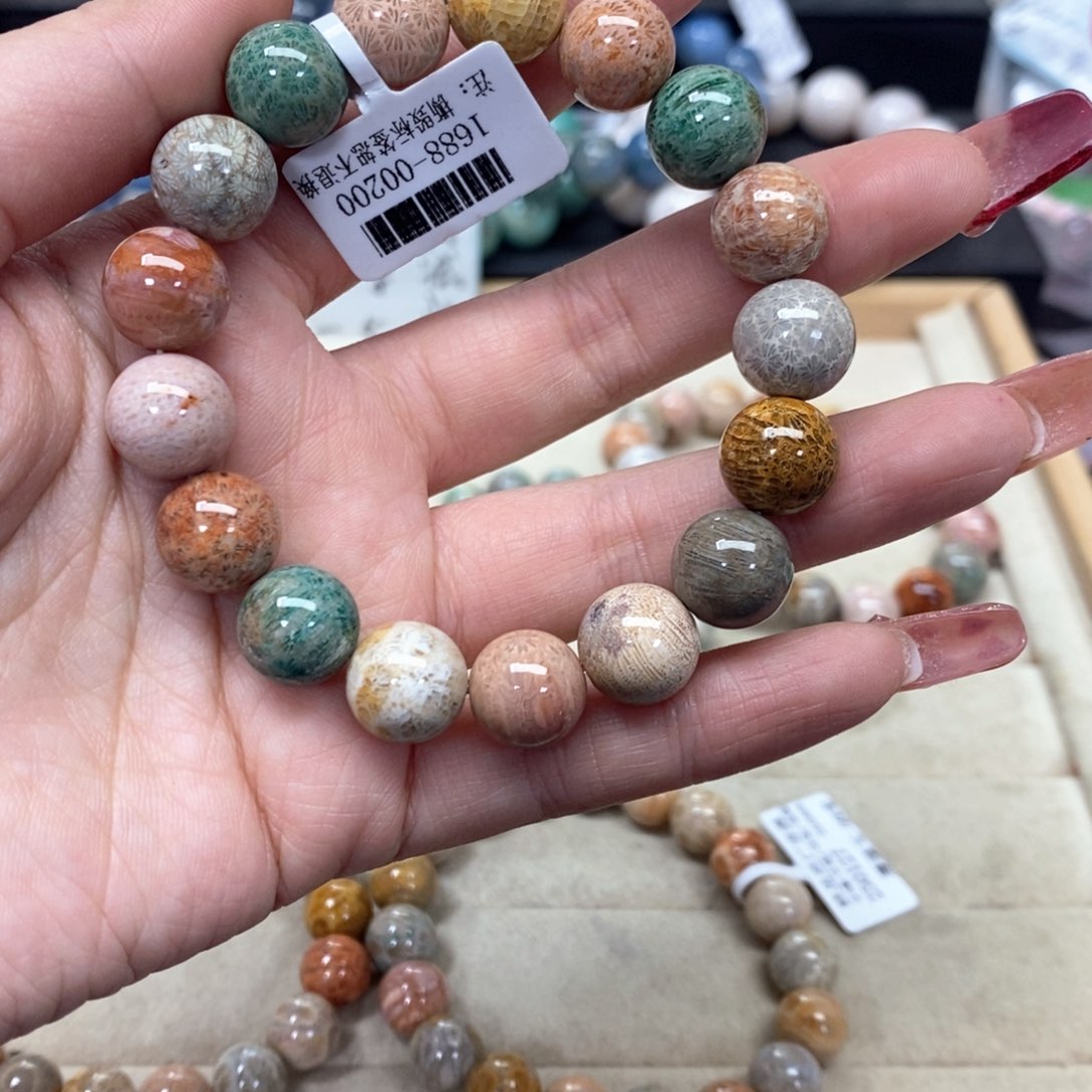 硅化珊瑚（珊瑚玉）手链未镶嵌坚**敢013