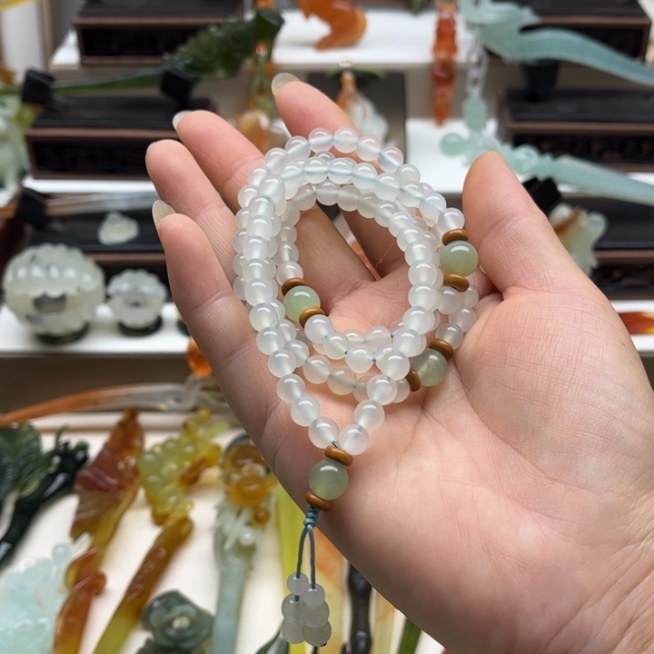 蛇纹石玉未镶嵌岫玉发簪