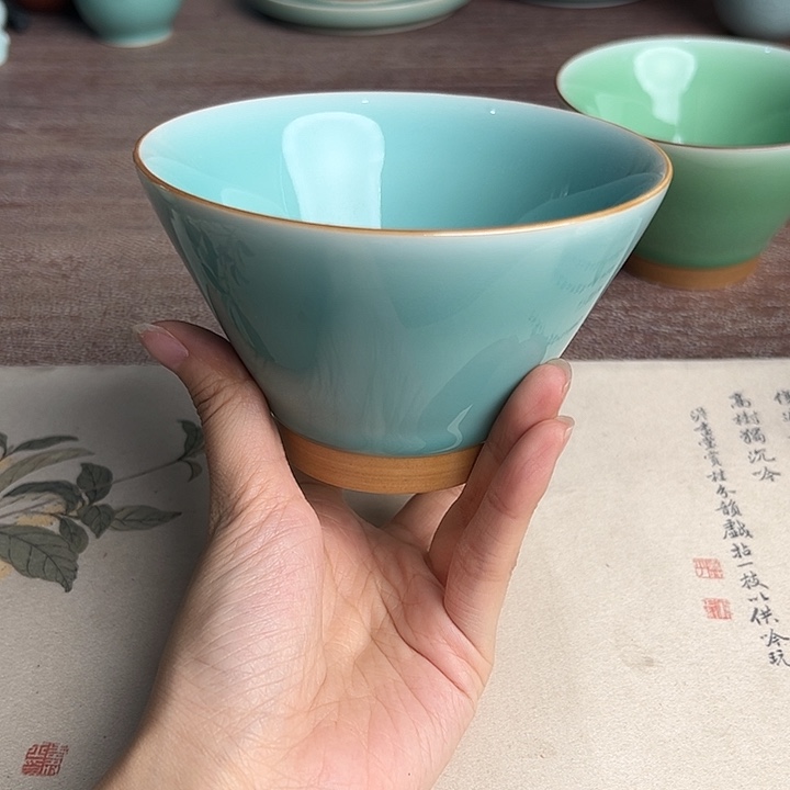 龙泉云间青瓷小米茶器