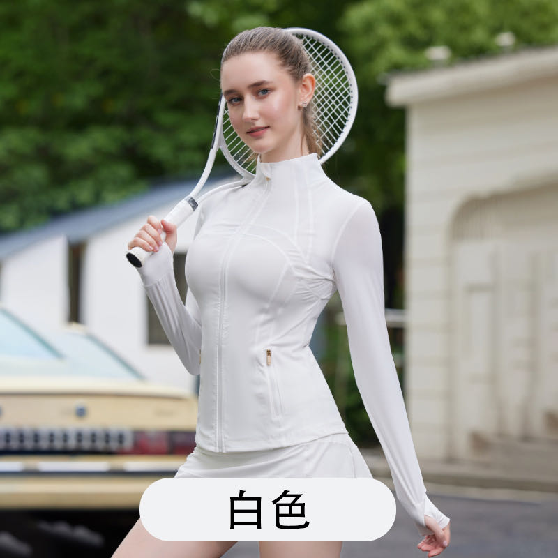 金标女士立领长袖健身运动外套春秋修身显瘦透气户外防晒