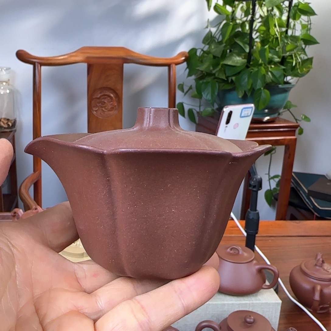 紫砂茶壶盖碗紫泥