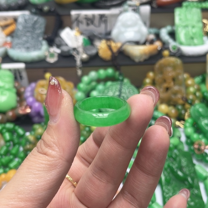 翡翠未镶嵌颈饰戒指干青处理13