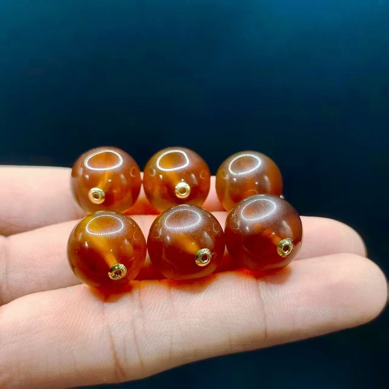 18K金紫罗兰琥珀圆珠吊坠赠链HA28【多样性发其一】约14mm+