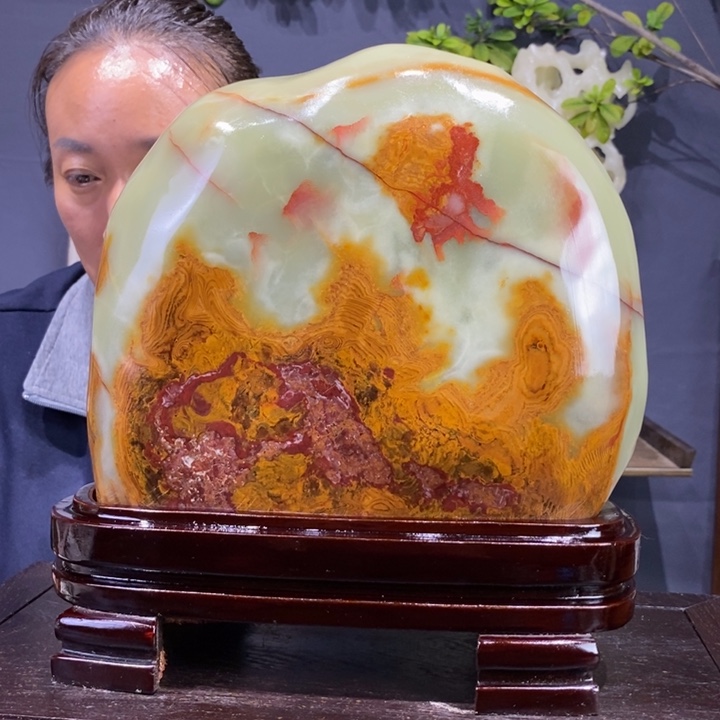 石材伊朗古青石摆件