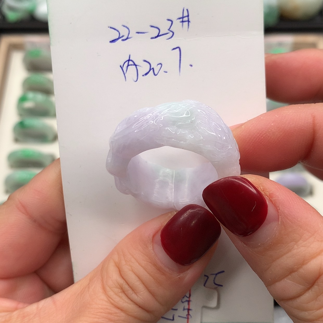 【闪购商品】翡翠戒指未镶嵌22.23圈