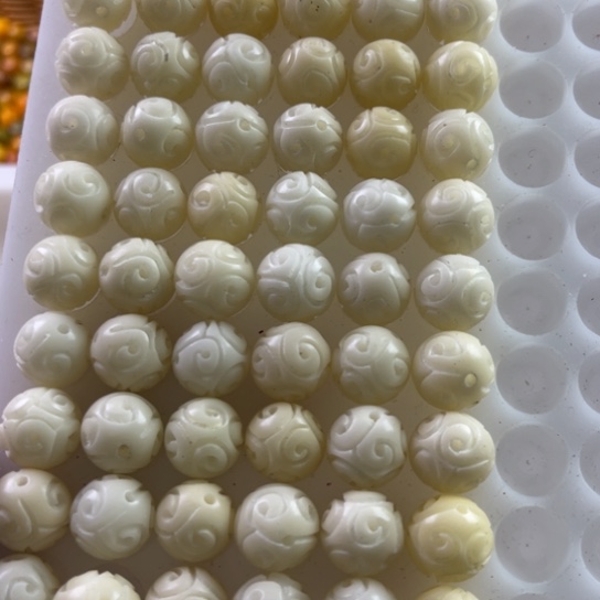 白玉菩提吊坠13白玉祥云60颗