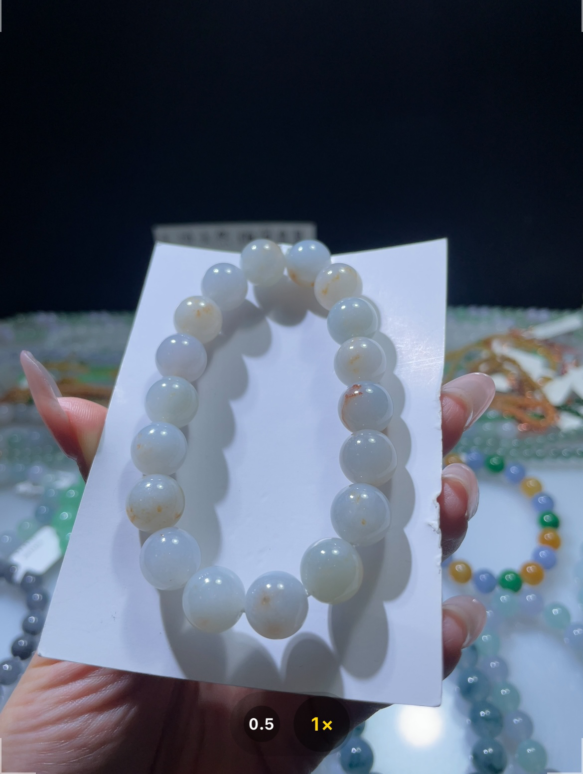 定制未镶嵌翡翠A货 卡10.8特色手串