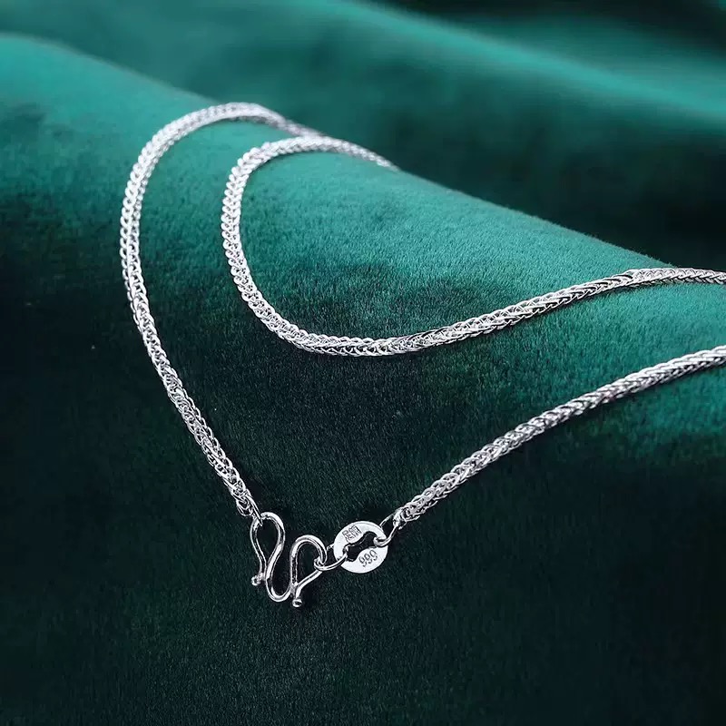 链子足银 足银999项链女款锁骨链肖邦链男女通用款百搭链型素链