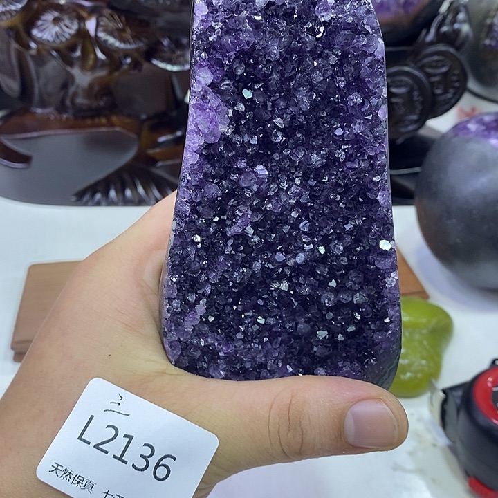 水晶1未镶嵌紫晶镇摆件