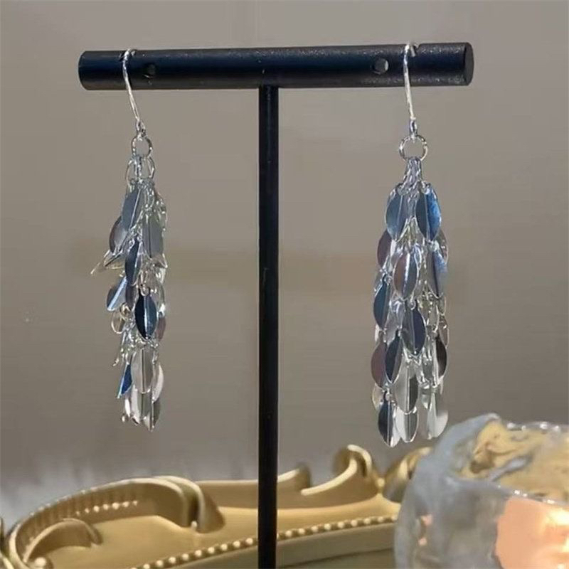 925银耳饰 银色麦穗流苏耳钩女高级精致小众合金耳饰清冷百搭耳饰