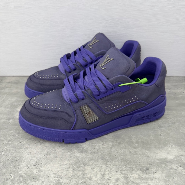 99新 LouisVuitton/路易威登 紫武士紫铆钉吹那trainer/正品/潮鞋