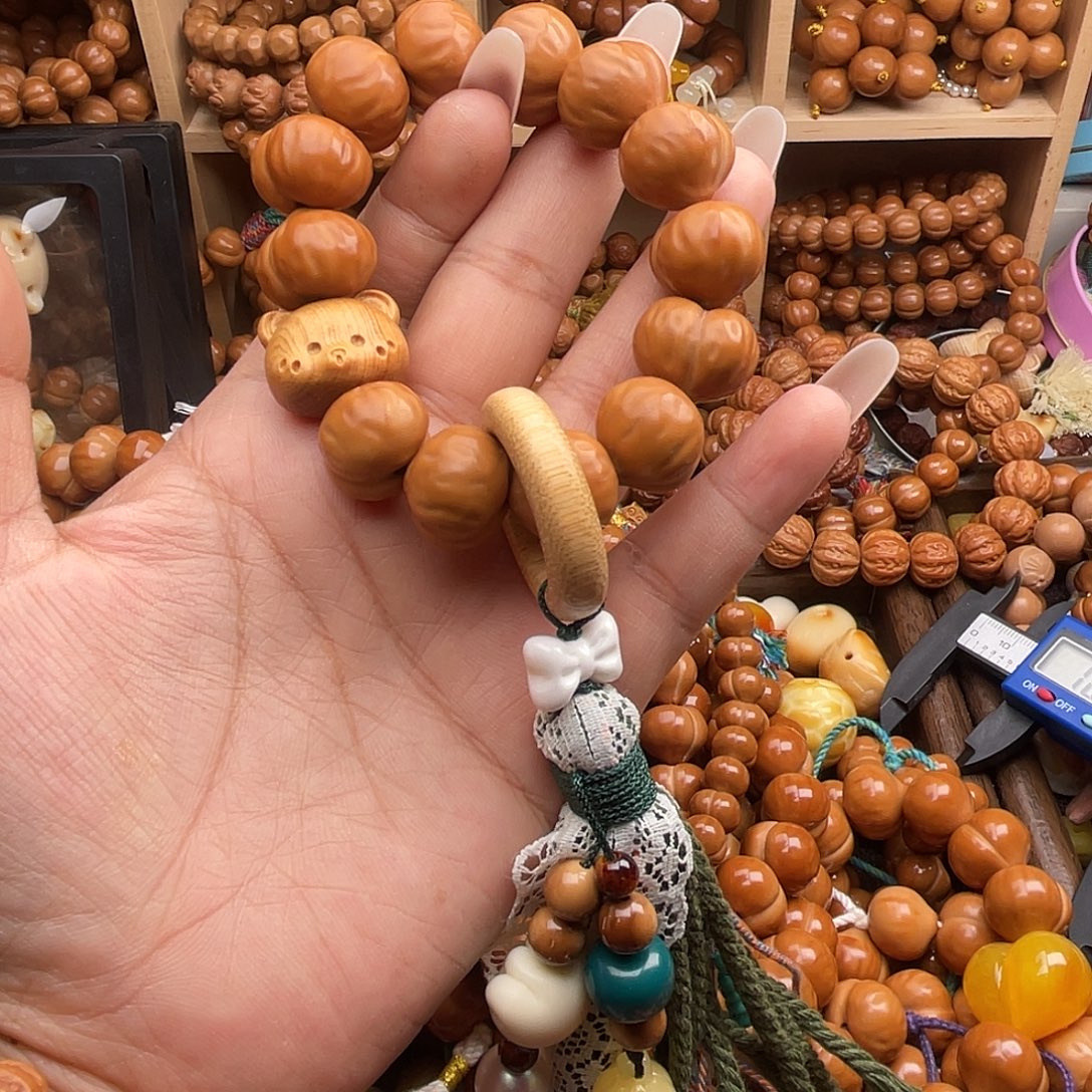 猴头核桃手串18.0微瑕肌理纹屁桃手捻