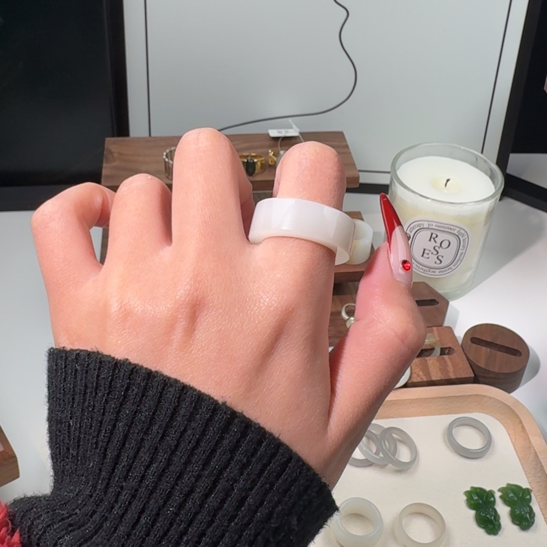 和田玉（糖玉）戒指未镶嵌风*2