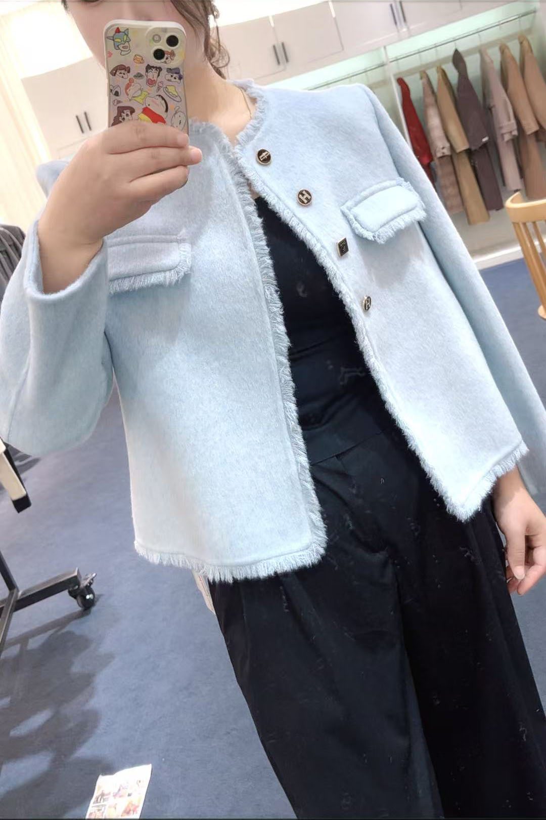 Manny MODA 轻奢精品2025新款爆款网红款拉毛洋气年轻活力小香风